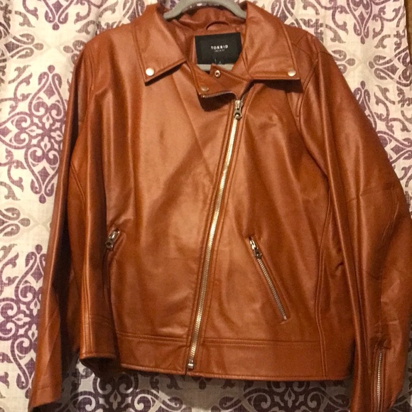 torrid Jackets & Blazers - Torrid Moto Jacket womens plus size 4 - brown